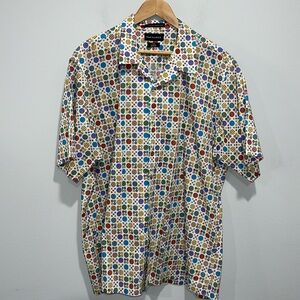 Paul Frederick short sleeve shirt size XXL classic fit cotton multicolor casual